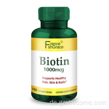 Biotin unterstützt Vitamin -Tabletten mit gesundem Haar schnell Freisetzung